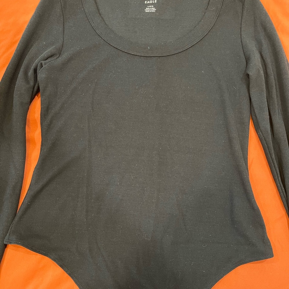 Aerie Black Long Sleeve Bodysuit